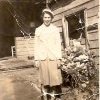 Margaret Slowgrove, dressed in NSW Vigoro Uniform at Underwood St, Botany, 1952